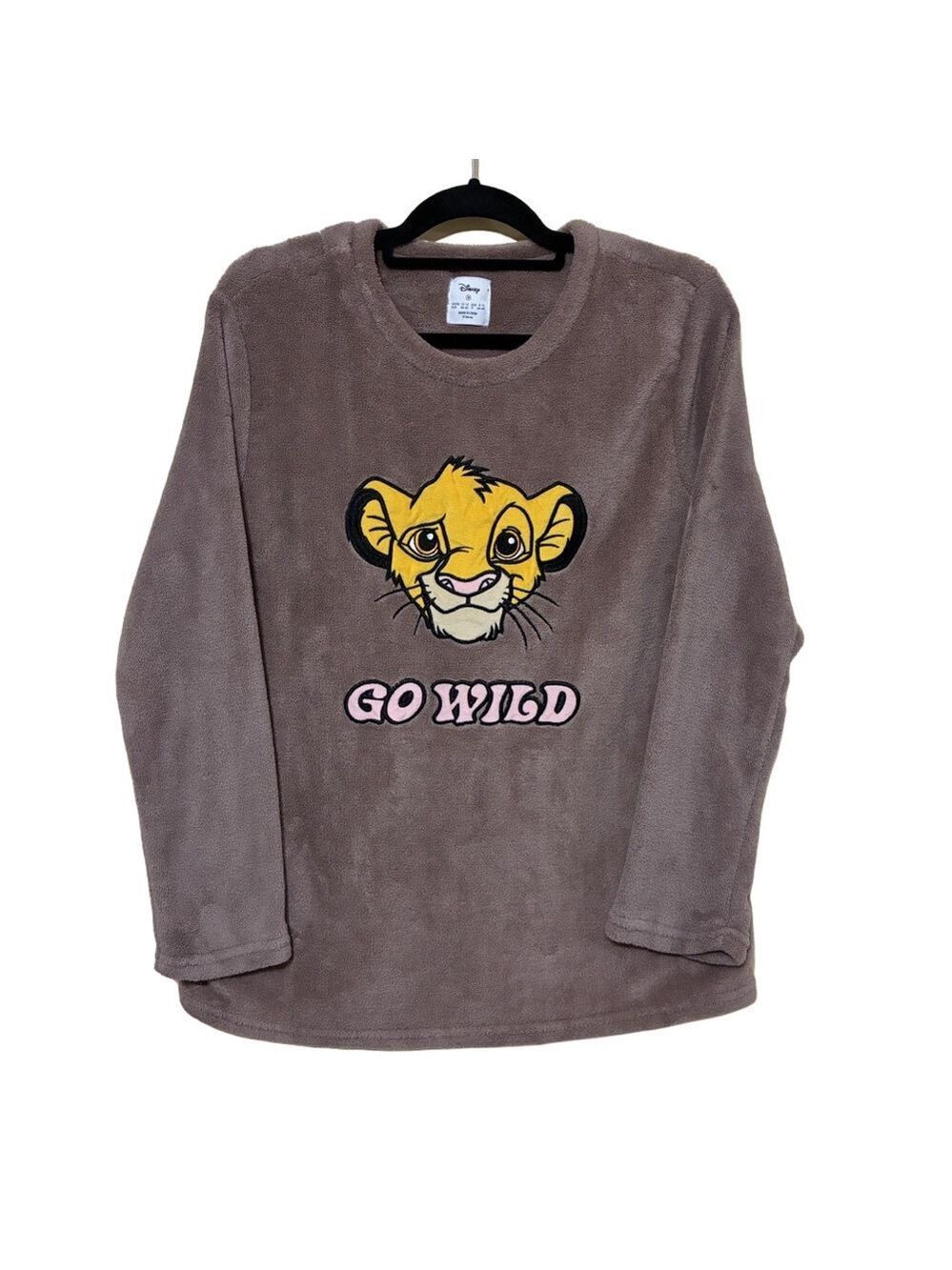 Disney The Lion King Go Wild Sweater Women’s M Brown Fleece Crew Neck Pullover